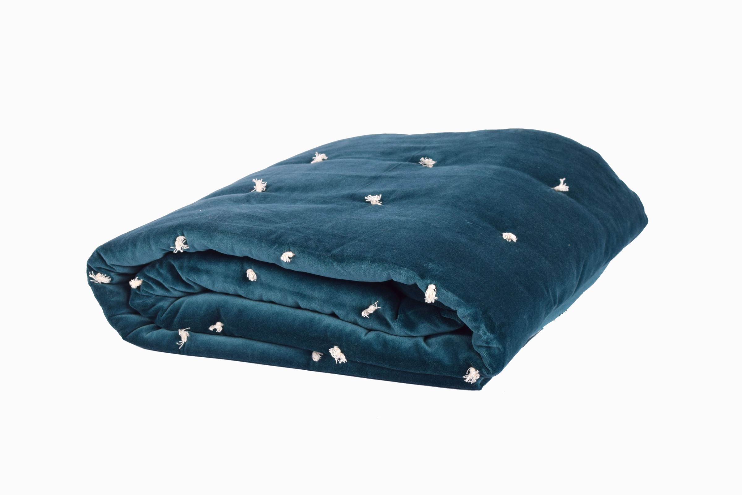 teal velvet bed throw