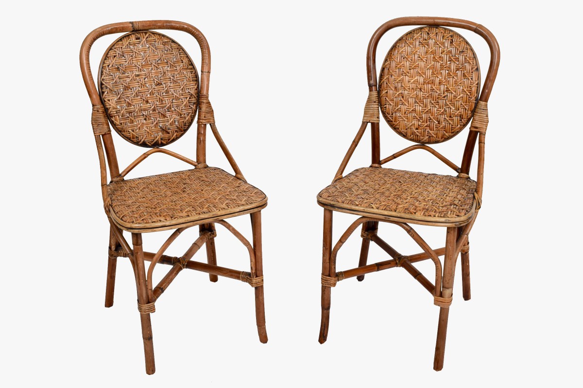 pair of cane chairs